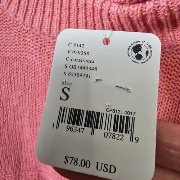 NWT FREE PEOPLE BEACH CORAL/CORA CREW NECK PULLOVER SWEATER COTTON SIZE SMALL - Picture 15 of 16